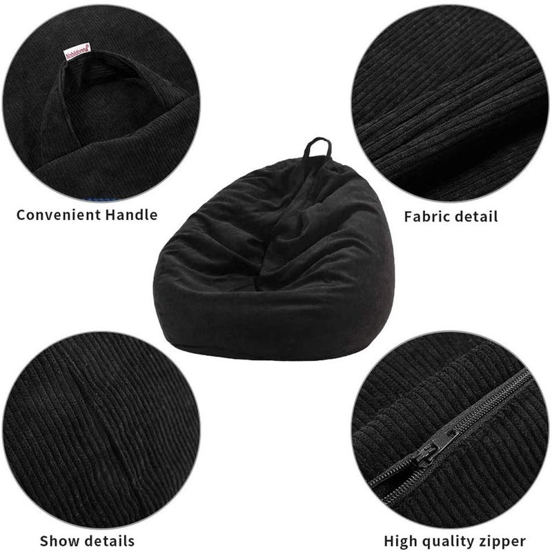 Nobildonna 3 ft Bean Bag Chair Cover (No Filler) for Adults and Kids  300L Extra Large Stuffed Animal Storage Bean Bag Washable Soft Premium Corduroy Stuffable Bean Bag Cover - Image 4